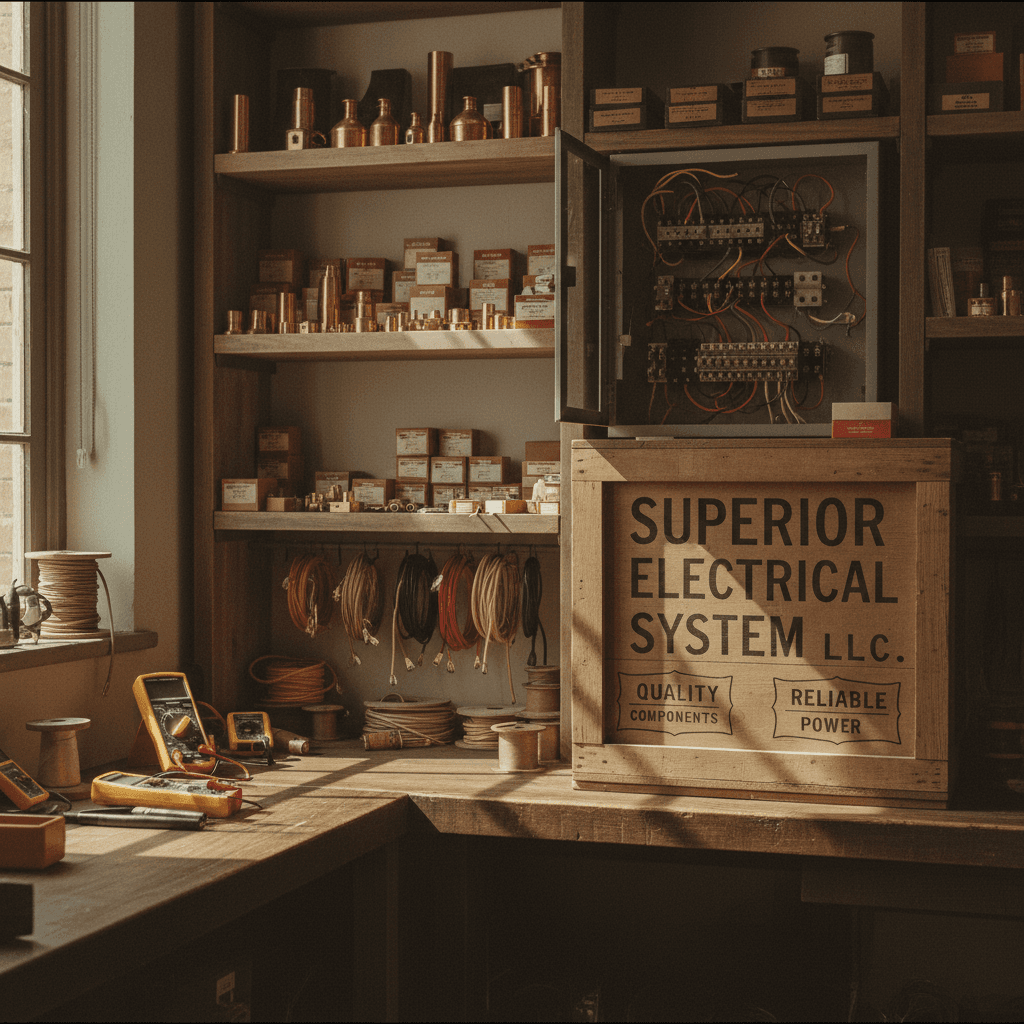 Organized electrical products and materials ready for professional installation work