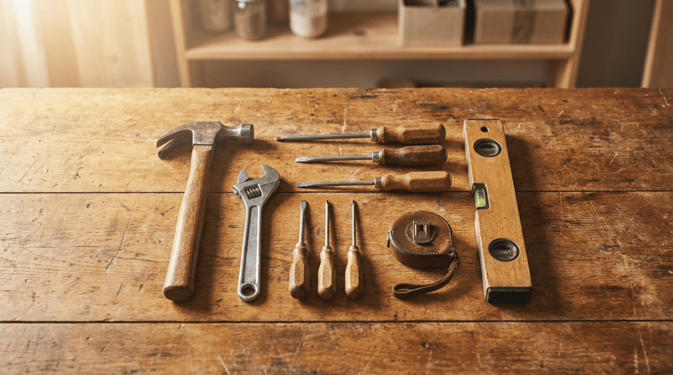Well-organized electrical workbench with quality products and tools